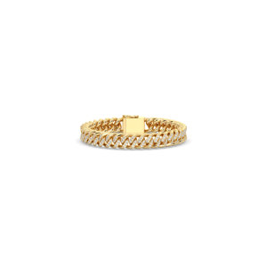 REYES Pulseras de Cadena Cubana de Plata de Ley 925 con Moissanita Certificada GRA, Joyería Fina para Bodas, Fiestas o Regalos - Product Image 1