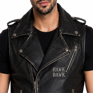 Gilet de motard en cuir véritable sur mesure pour homme – Confort optimal, fabrication robuste, vêtement en cuir personnalisé - Product Image 4