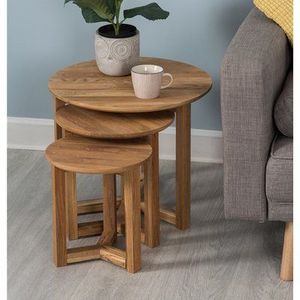Elegant Wooden <b>Nesting</b> Side <b>Tables</b> For <b>Living</b> <b>Room</b> Bedroom Lounge Decorative Home Furniture Collection - Product Image 2
