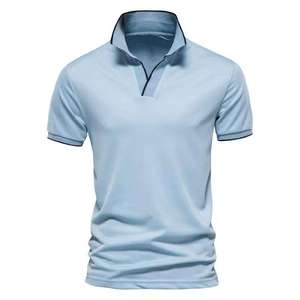 High Quality 100% Organic Cotton Solid Knitted Embroidered Breathable Quick Dry Custom Made <b>Gothic</b> Short Sleeve Men's <b>Shirts</b> - Product Image 3