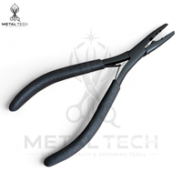 Tang Penghilang Ekstensi Rambut Anti Selip Hitam Doff Langsung dari Pabrik, Pegangan Lembut, Multi Alur, Pemisah Manik-Manik Mikro, Alat Salon