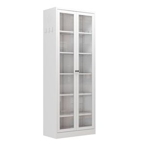 Armadio dispensa da cucina in metallo bianco autoportante alto 183 cm con 5 ripiani regolabili per dispensa o bagno - Product Image 6