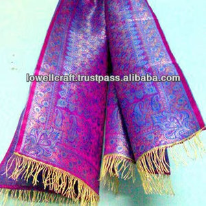 Bufanda de Seda Art Silk Zari de Doble Cara para Mujeres y Niñas, Elegante Bufanda Reversible de Diseñador, Suave y Ligera, Chal de Moda - Product Image 2