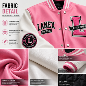 Custom Varsity Baseball Leather Jacket with Chenille Patches PU Leather Sleeves Embroidered Logo Unisex Streetwear Bomber Jacket - Product Image 5