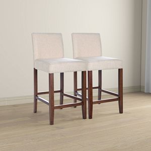 Set di 2 Sgabelli da Bar in Tessuto Beige Dorian - Product Image 4
