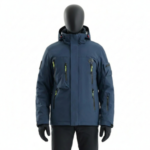 Vestes de ski unisexes à capuche de haute qualité, grandes tailles, fermeture éclair, coupe-vent, imperméables, 100% polyester, isolation Primaloft pour - Product Image 1