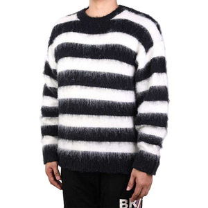 Pull-over en maille jacquard à col rond pour homme, respirant, en mohair duveteux, à manches longues, pour l'hiver, personnalisable OEM et ODM - Product Image 2
