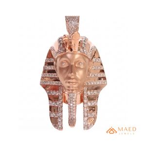 Collar con Colgante de Moissanita en Oro Rosa con Diseño de Faraón para Hombres y Mujeres, Joyería Urbana - Product Image 1