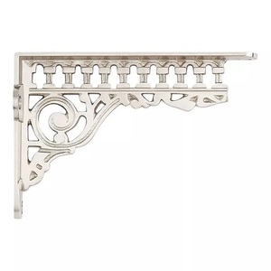 Glitter Brass Shelf <b>Bracket</b> With Decorative Scroll Design Durable Metal Support For Indoor Home Decor Connectors Heavy Duty - Product Image 1
