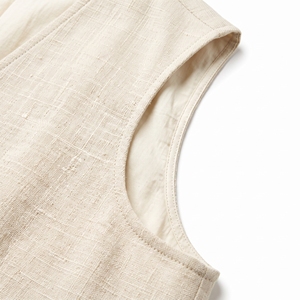 Men's Summer <b>Linen</b> <b>Vest</b> <b>Top</b> Breathable Casual Sleeveless <b>Top</b> OEM ODM Wholesale Factory Private Label Low MOQ - Product Image 3