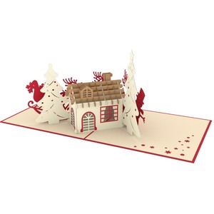 Carte de vœux 3D pop-up de Noël en gros, fabriquée à la main par un fabricant vietnamien, carte de vœux 3D découpée au laser pour les fêtes - Product Image 3