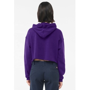 Bella Canvas Team Purple Custom Oversized Crop Top Sudadera con capucha Impresión personalizada Venta al por mayor Sudadera con capucha de manga larga para mujer - Product Image 2