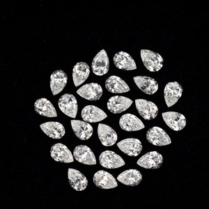 Diamants CVD HPHT en vrac, blancs, couleurs D/E/F, pureté VVS/VS+, taille poire, cultivés en laboratoire, certifiés IGI, 0,25 ct chacun, pierres d'accentuation pour la création sur mesure - Product Image 1
