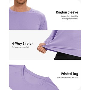 Men's <b>Purple</b> Full <b>Sleeve</b> Rash Guard Quick Dry Polyester Sport <b>Top</b> Adult Fitness Shirt Compression Shirt BJJ MMA Rash Guards - Product Image 4