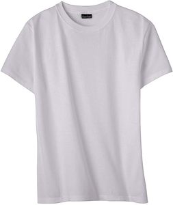 T-shirt pour femme gris clair à col en V, manches courtes, coupe classique, couleur unie, style décontracté, toile compressée, 100% coton respirant - Product Image 4
