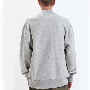 Sudadera Oversize Gris para Hombre con Cuello Alto, Logotipo Personalizado Impreso, Algodón French Terry, Ropa Casual de Otoño - Product Image 6
