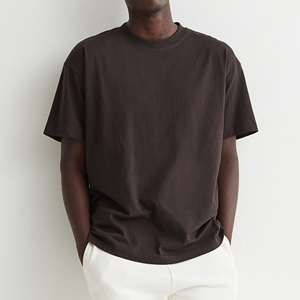 100% Cotton 230g Heavy Weight Boxy T-Shirt Plus Size Custom Printed O-Neck Formal Anti-Pilling Men's Short Sleeve <b>Tee</b> Solid - Product Image 3