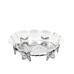 Cuenco Decorativo de Metal con Acabado Cepillado, Elegante Adorno para el Hogar, Estilo Martillado, Estilo Americano, Plato Hondo de Cerámica, Espejo Negro - Product Image 1
