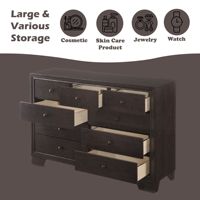 Madison Kommode mit 8 Schubladen in Espresso-Finish Moderne Schlafzimmermöbel