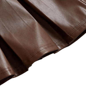 Womens A Line Pleated Satin High Waist Zipper <b>Mini</b> Short Skirt New Arrival Satin Skirt Premium Genuine Leather Sheepskin Womens - Product Image 3