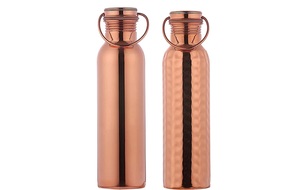 Hand Hammered 100% Pure <b>Copper</b> Water <b>Bottle</b> New Design Water <b>Bottle</b> for Home Office School Workout Gym Running Yoga 1 Ltr - Product Image 5