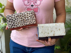 กระเป๋าคลัทช์หนังทำมือหลากสีกระเป๋าเงินหนังรีไซเคิล - Product Image 2