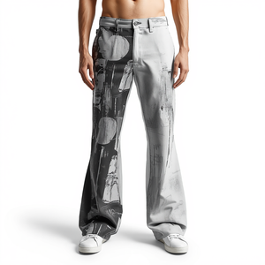 Pantalones Deportivos MATEX para Hombre, Impresión Digital, Poliéster/Algodón, Cintura Elástica, Estilo Flare, para Invierno - Product Image 2