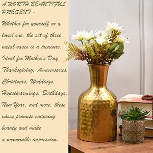 Jarrón de Hierro Hecho a Mano, Duradero, para Mesa, Diseño Tradicional, Chapado en Oro, Decoración para Hogar, Oficina, Bodas, Cumpleaños - Product Image 6