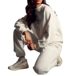 Fabricación OEM al por mayor conjuntos de invierno logotipo personalizado correr sudaderas y pantalones Unisex 100% algodón chándal para niñas - Product Image 4
