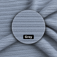 Tissu texturé extensible en maille côtelée double en polyester gris pour la confection de vêtements et de prêt-à-porter