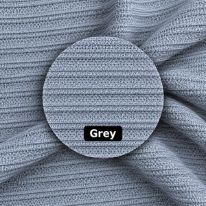 Tissu texturé extensible en maille côtelée double en polyester gris pour la confection de vêtements et de prêt-à-porter - Product Image 1