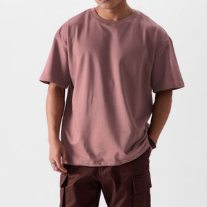 Custom Color 100% Cotton Knitted Heavy <b>Weight</b> Regular Fit Eco-Friendly Breathable Streetwear Custom <b>Blank</b> Men's T-Shirt - Product Image 5