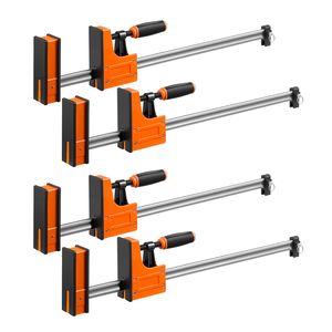 Serres à barre pour le travail du bois, lot de 4, ouverture de 24 pouces, serres à F, capacité de charge de 1500 lb, pince/écarteur, 2 modes, patins en caoutchouc souple, ergonomiques - Product Image 1