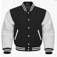 Blouson universitaire personnalisé pour lycée, modèle classique noir et blanc, style Letterman, manteau bomber de baseball, unisexe, vêtement d'extérieur chaud pour l'hiver