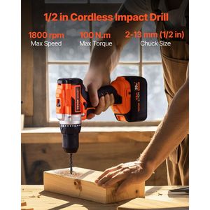 Kit Combo 2 Utensili Cordless 20V Max: Trapano Avvitatore a Percussione da 1/2 e Avvitatore a Impulsi da 1/4 - Utensili Elettrici Compatti - Product Image 2