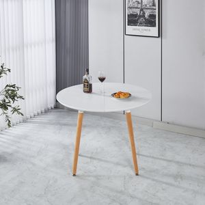 Tavolo da Pranzo Estensibile 100/140/180x100x75cm con Gambe in Legno per Ufficio o Caffetteria - Product Image 3