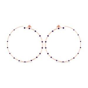 Pendientes de Aro REYES con Zafiro Azul de Corte Redondo de 0.5Ct en Oro Sólido de 14K, Joyería Fina de Lujo para Bodas y Fiestas para Mujer - Product Image 2