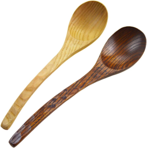 Ensemble de 4 louches en bois naturel écologiques - Ustensiles de cuisine durables, légers, compatibles micro-ondes et four, pour cuisiner et servir - Product Image 1