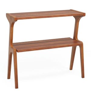 Tavolino Consolle a Due Piani con Scaffale Portaoggetti, Tavolino da Caffè per Spazi Ristretti - Product Image 5