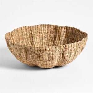 Eco- Friendly Sculptural Water Hyacinth Bowl Woven <b>Wicker</b> Decorative Bowl Natural Kitchen Home Decor Boho Style <b>Basket</b> Storage - Product Image 2