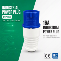 Prises électriques industrielles WNZJ WNS1 16A 3P IP44 CE bleues 250V, 3 prises, étanches à la poussière et à l'eau, pour intérieur et extérieur
