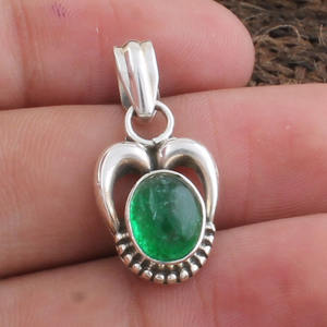 Colgante de Jade Verde Natural de Myanmar con Incrustaciones de Plata de Ley 925, Collar de Jade Verde Imperial, Fabricante - Product Image 5