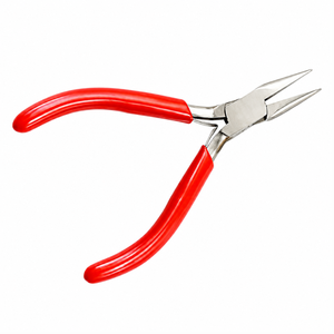 Precision Chain Nose Pliers Stainless Steel Red Handle Mini Jewelry Making Tool for <b>Wire</b> Bending & DIY <b>Crafts</b> - Product Image 6