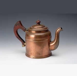 Antique Finish Pure Copper Teapot with Vintage Wooden Handle Rustic Copper Coffee Pot Colonial Style Tea <b>Kettle</b> Decorative Metal - Product Image 1