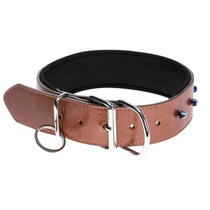 Collier pour chien de luxe fait à la main, réglable, en cuir résistant, avec décoration en rivets, pour petits, moyens et grands animaux - Product Image 5