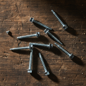 Vis autoperceuses à tête hexagonale avec pointe TEK, classe 4.8 6.8, filetage grossier, acier au carbone zingué, pouces, DIN/ANSI PDC - Product Image 1