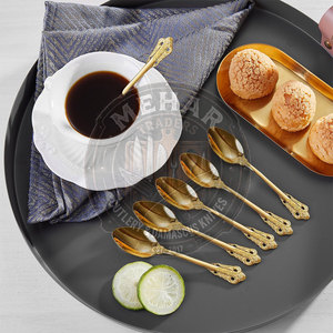 Juego de cucharas doradas de color sólido fabricadas en Pakistán, servicio OEM, MOQ bajo, juego de cucharas doradas en venta - Product Image 3