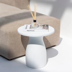 Mesa Auxiliar de Concreto Blanco Vandana Zenova Flux, Diseño de Muebles Modernos y Minimalistas - Product Image 6
