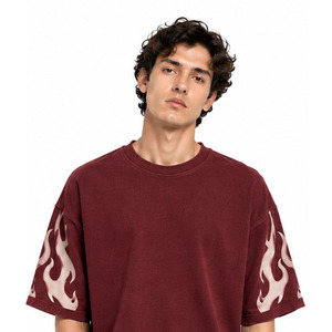 Camiseta Oversize de Algodón 100% para Hombre, Corte Holgado, Cuello Redondo, Manga Corta, Estilo Casual Urbano para Uso Diario - Product Image 4