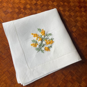 Serviettes brodées jetables en coton Serviettes en lin 2 plis en coton Dîner de mariage avec logo - Product Image 1